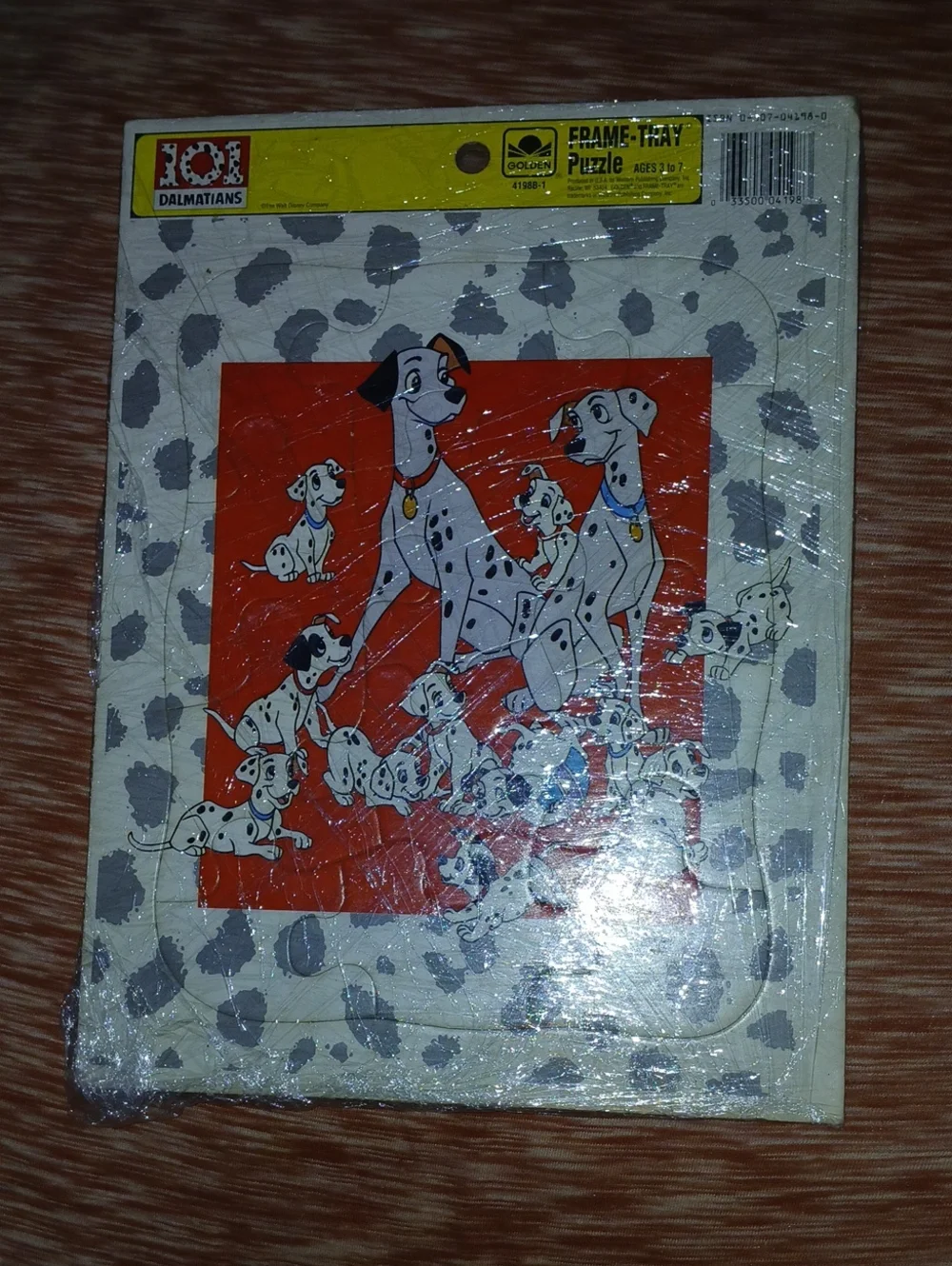 90's Vintage Disney 101 Dalmatians Kids Puzzle - Red & White Frame Tray